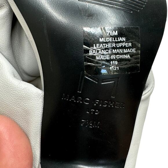 NEW Marc Fisher Dellian Gray Mule Knot Square Toe Slip On Leather Heel, Size 7.5 - Picture 8 of 9